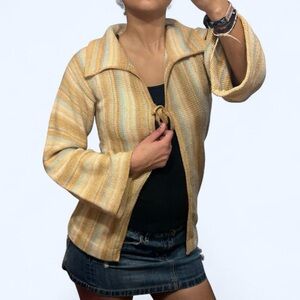 70s Boho Knit Tie Cardigan by Riddles!